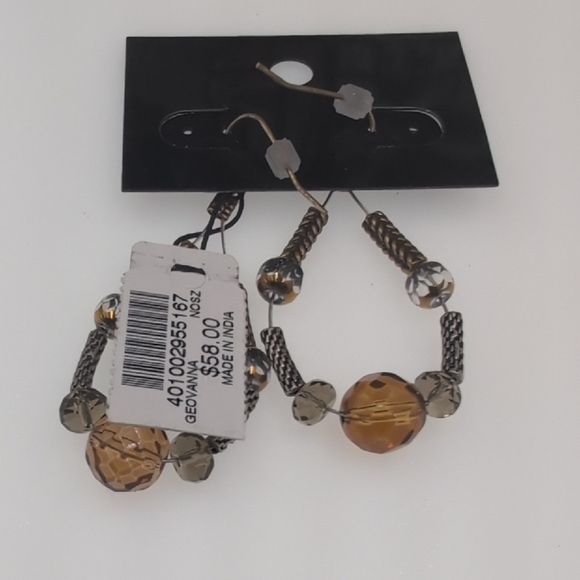 Chico's Gold and Silver Beaded Earrings - Picture 6 of 7